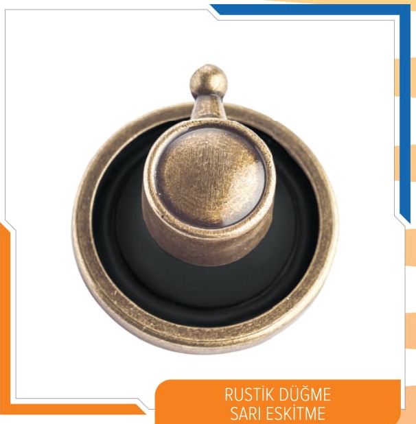 Rustik Düğme (Sarı Eskitme) / Vintage Gas Stove Handle Vintage Gold / زر ريفي خمر الذهب